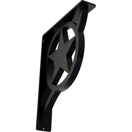 Ekena Millwork Austin Wrought Iron Bracket, (Triple center brace), Powder Coated Black 2"W x 10"D x 12"H BKTM02X10X12TAU
